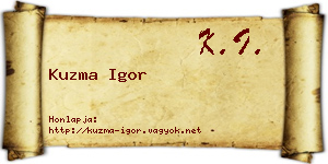 Kuzma Igor névjegykártya